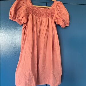 Doen smocked cap sleeve dress